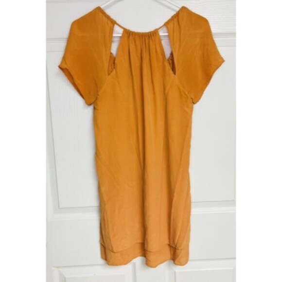 Joie Womens Size XS 100% Silk Shift Dress Short Sleeve Cinched Neckline - Picture 2 of 9